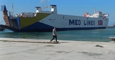 ميناء العريش يستقبل أكبر سفينة مساعدات تركية لغزة