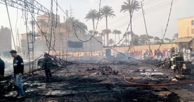 السيطرة على حريق بالخيمة الرمضانية أمام بوابة توشكى دون خسائر بشرية