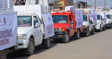 صناع الخير عضو التحالف الوطنى تنظم اصطفافا لآلاف الكراتين الغذائية بالغربية