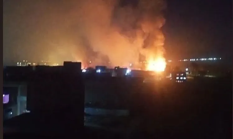 حريق هائل يضرب منطقة زراعية بالقنطرة غرب فجرًا تزامنًا مع سوء الأحوال الجوية