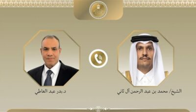 وزير الخارجية يبحث مع رئيس الوزراء وزير خارجية قطر جهود خفض التصعيد الإقليمي