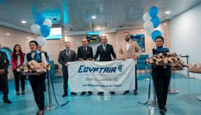 مصر للطيران تدشن أولى رحلاتها المباشرة إلى لوس أنجلوس