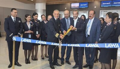 مطار لوس أنجلوس يشهد وصول أولى رحلات مصر للطيران بطائرتها الحديثة