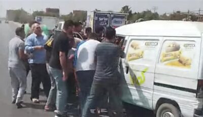 إصابة شخص إثر حادث تصادم سيارة ربع نقل بسوزوكي على الطريق الزراعي بقليوب