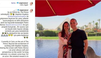 أوزجي أوزاجار في القاهرة لتصوير مسلسل الأمير.. وتشيد بالعمل مع بيدرو ألونسو وستيفن هوبكنز
