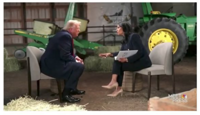 ترامب ينسحب غاضباً من مقابلة برنامج “ميت ذا برس” وينتقد ويلكر وقنوات ABC وCBS وCNN|شاهد