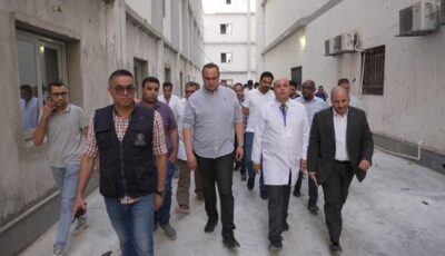 رئيس هيئة الرعاية الصحية يتفقد مستشفى العدوة المركزي ووحدتي طب أسرة الشيخ زياد وبان العلم