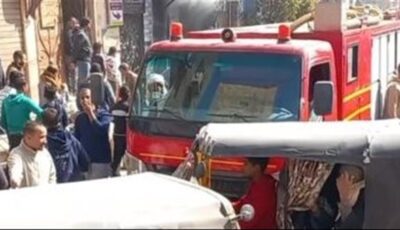 حريق بمحيط مجمع مستشفيات حميات ميت خلف بالمنوفية