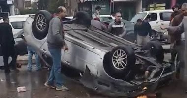 إصابة شخصين إثر انقلاب سيارة ملاكى فى المعادى