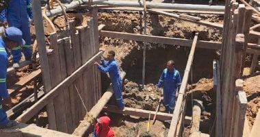 مياه القناة: إصلاح كسر مفاجئ بخط طرد محطة رفع صرف صحي فايد 1
