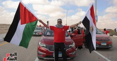 علم فلسطين يرفرف في استقبال منتخب مصر في الاحتفالية الرسمية بالعين السخنة