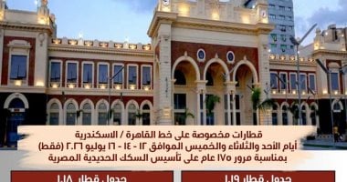 السكة الحديد تشغل قطارات للإسكندرية والإسماعيلية بأسعار مخفضة وتوزع هدايا للركاب