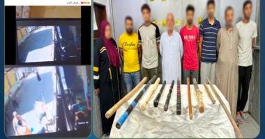 ضبط المتشاجرين بعصى خشبية بسبب خلافات عائلية.. فيديو