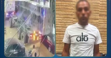 انقلاب مقطورة نقل على سيارتين ومصرع مواطن بالفيوم.. فيديو