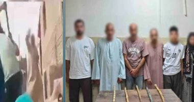 ضبط المتهمين بالتشاجر بالعصي بسبب لهو الأطفال في الجيزة.. فيديو