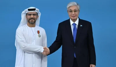 رئيس كازاخستان يمنح وسام الصداقة لمحمد الشامسي