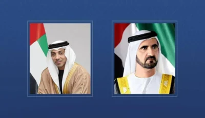 محمد بن راشد ومنصور بن زايد يهنئان رئيس وزراء لاتفيا