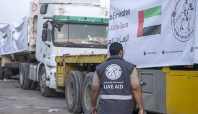 4 قوافل مساعدات إماراتية تدخل غزة بـ416 طن مواد إغاثية