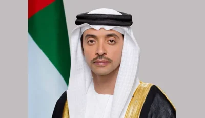 هزاع بن زايد يعزي بوفاة الشيخ حمد بن خليفة آل ثاني