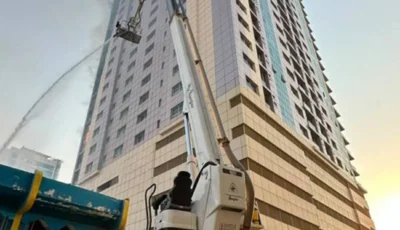 عجمان.. السيطرة على حريق عرضي في برج سكني بالكورنيش
