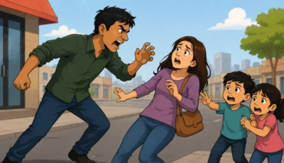 ظن أنها زوجته فاعتدى عليها أمام أطفالها