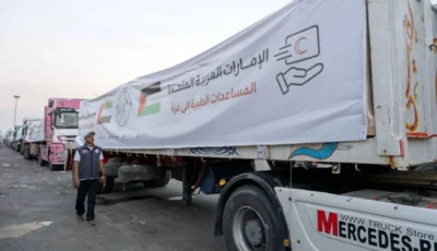 دخول 5 قوافل إماراتية إلى غزة تحمل 980 طناً من المساعدات الإغاثية