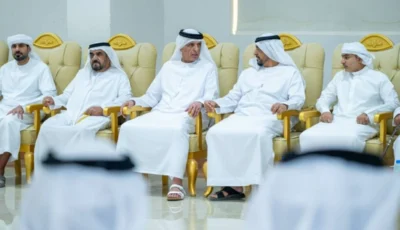 سعود بن صقر يعزي في وفاة سالم الطنيجي