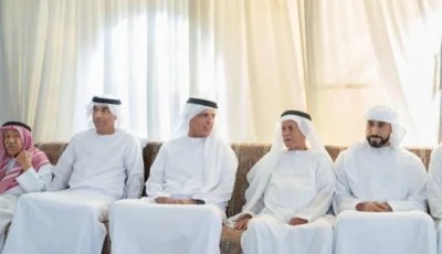 سعود بن صقر يعزّي في وفاة أحمد سالم العلي