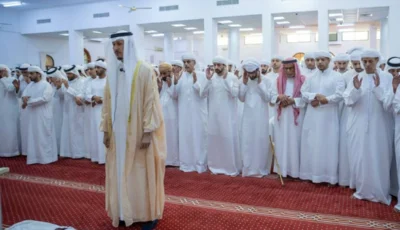حمدان بن محمد يحضر تشييع جثمان سالم حمد العامري