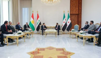 الشرع يستقبل بارزاني في دمشق.. ومباحثات لتعزيز التعاون